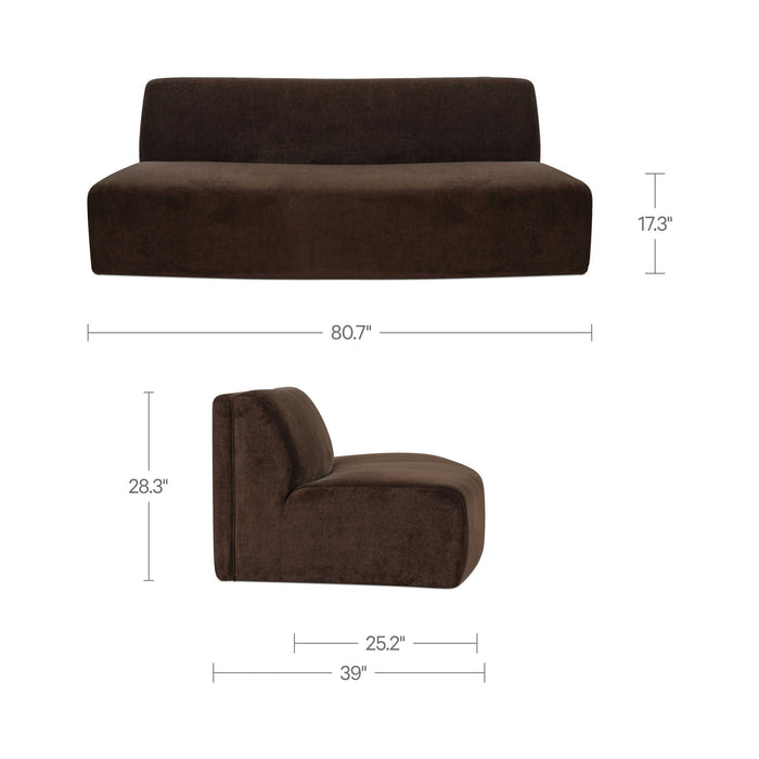 Naomi - Convex Sofa - Dark Brown