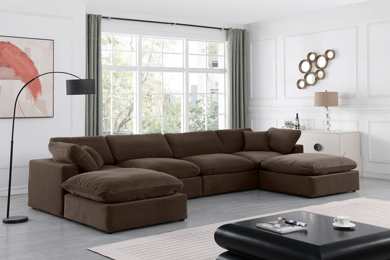 Comfy - 6 Piece Velvet Modular Double Chaise Sectional
