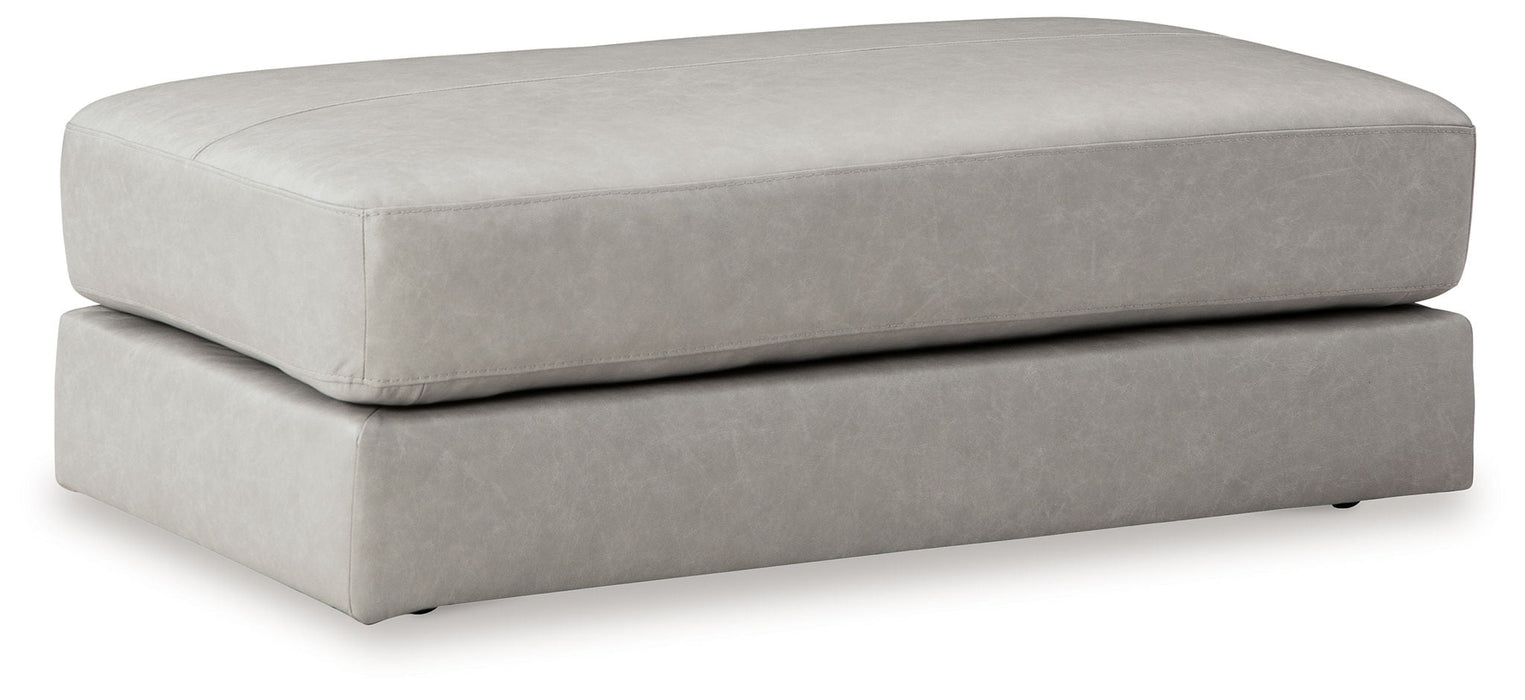 Amiata - Oversized Accent Ottoman - Leather Match - Glacier
