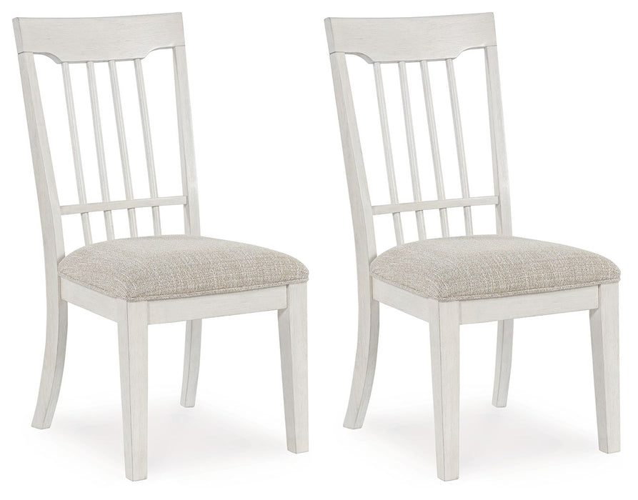 Shaybrock - Dining Upholstered Side Chair (Set of 2) - Antique White / Brown
