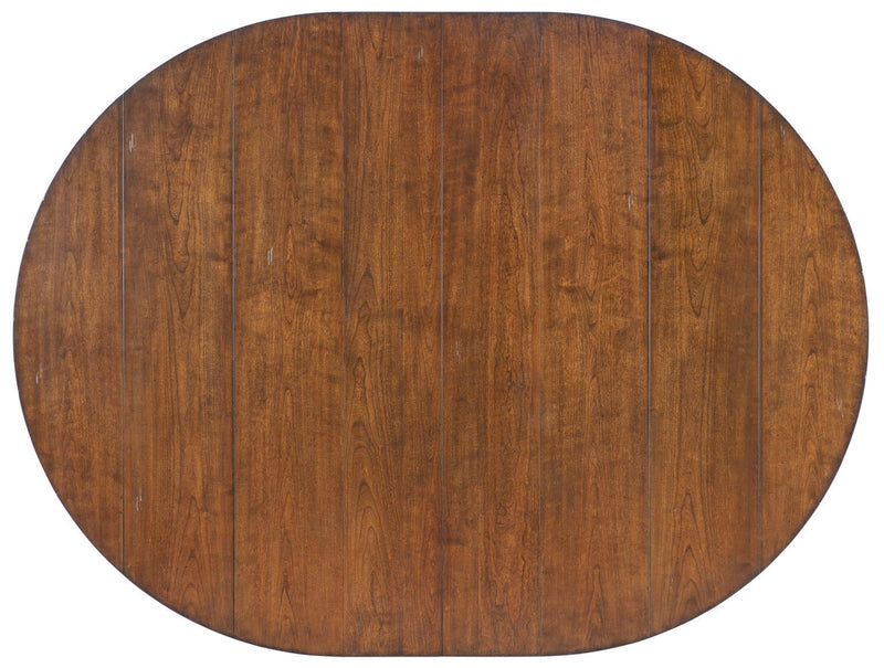 Fenmore - Complete Round Dining Table - Mocha And Distressed Cherry