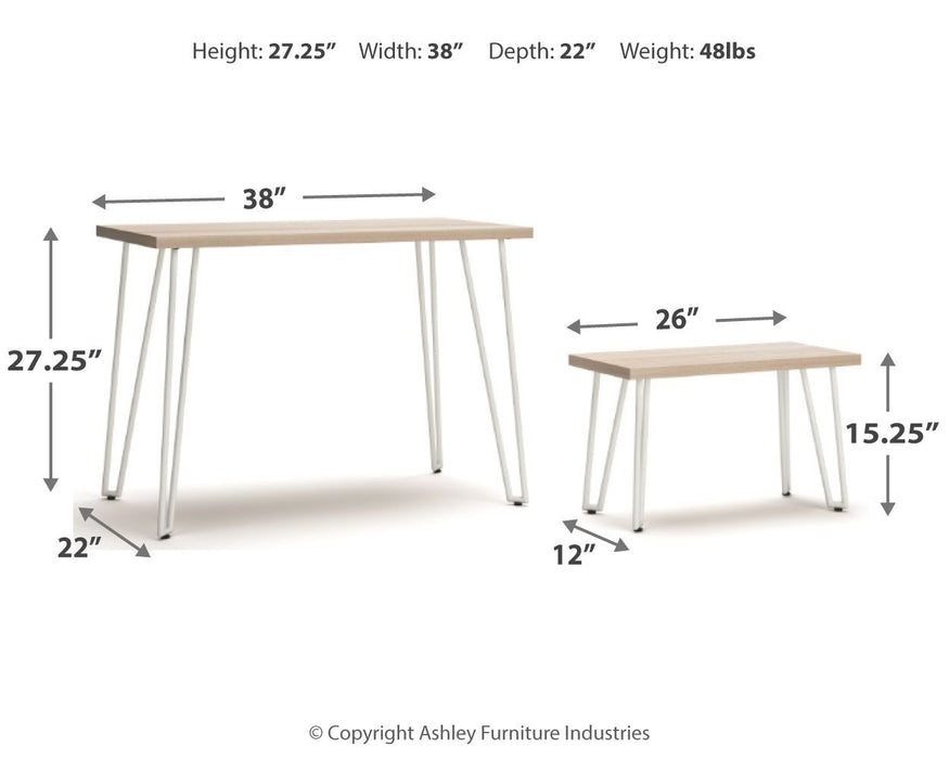 Blariden Desk W/Bench - Brown / White