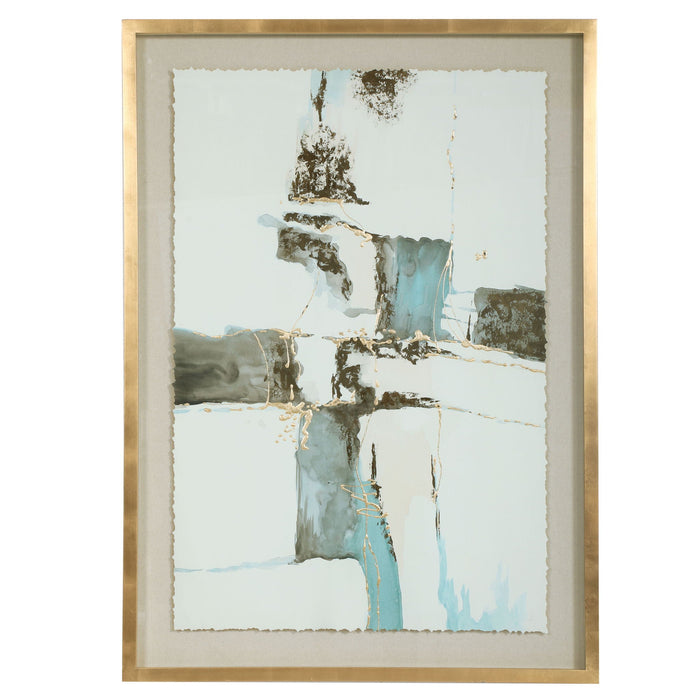 Crosswalk - Abstract Art - Gold