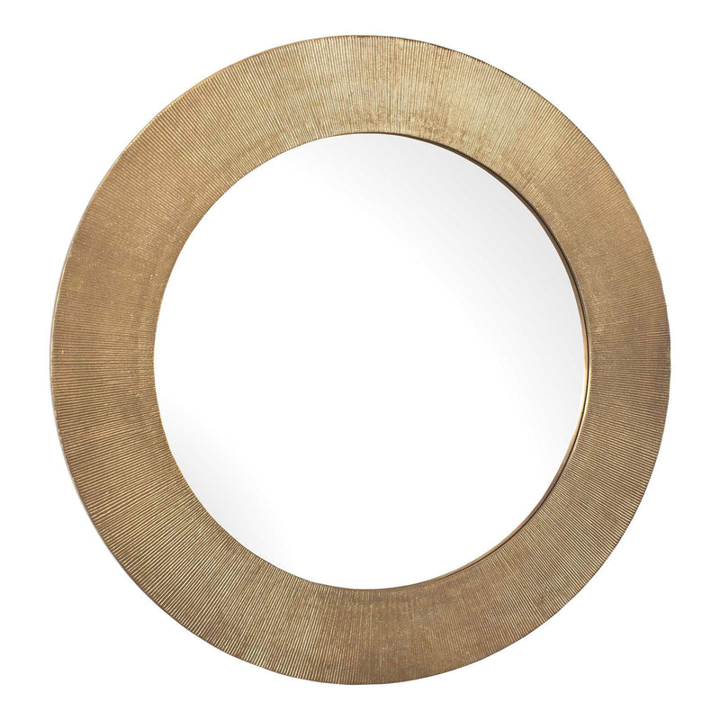 Tano - Round Mirror - Antique Brass