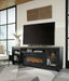 Foyland - 83" TV Stand With Electric Infrared Fireplace Insert - Black / Brown