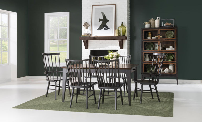 Fenmore - Spindle Arm Chair (Set of 2) - Mocha And Distressed Cherry