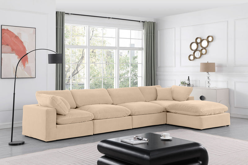 Comfy - 5 Piece Velvet Modular Sectional With Chaise