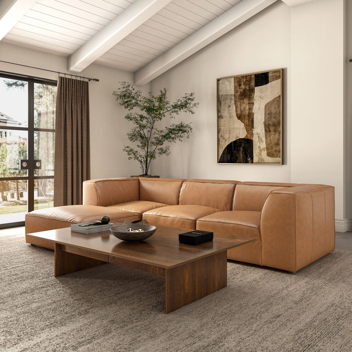 Form - Classic L Modular Leather Sectional - Sonoran Tan