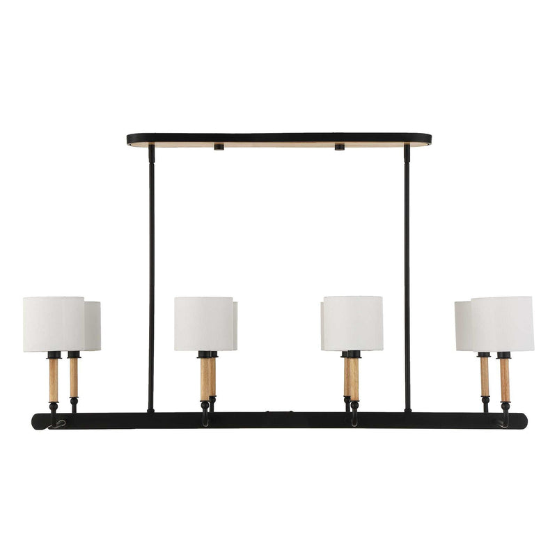 Franconia - 8 Light Pendant - Black / White