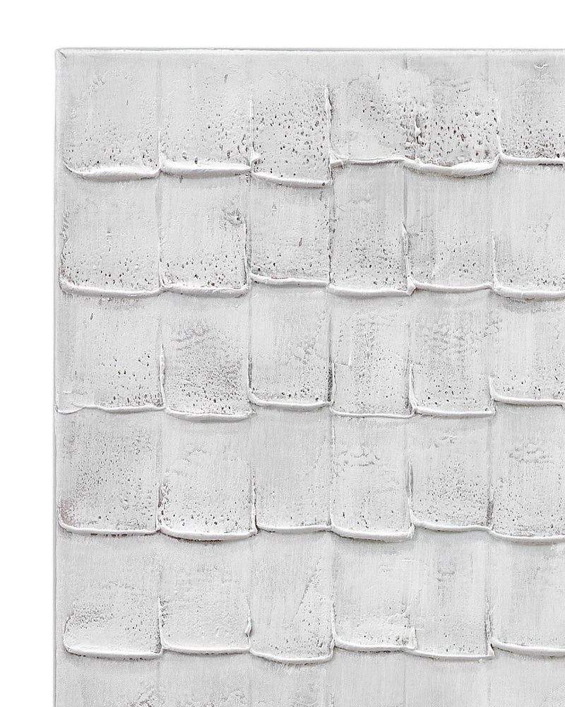 Linear Marks Canvas Art - White