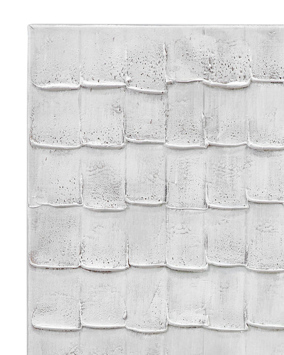 Linear Marks Canvas Art - White