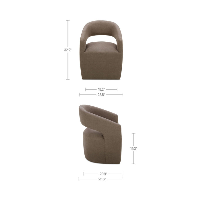 Barrow - Rolling Dining Chair - Soft Taupe