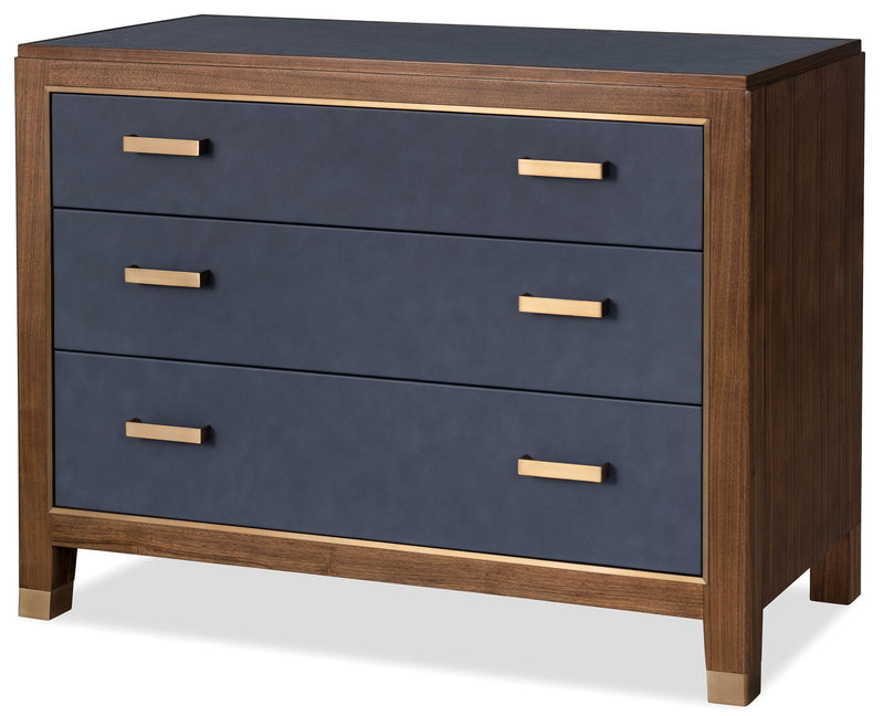 Melange - Gene Accent Drawer Chest - Brown / Blue