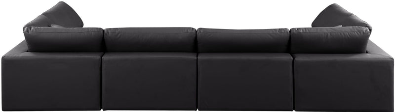 Comfy - 6 Piece Faux Leather Modular Armless Sectional