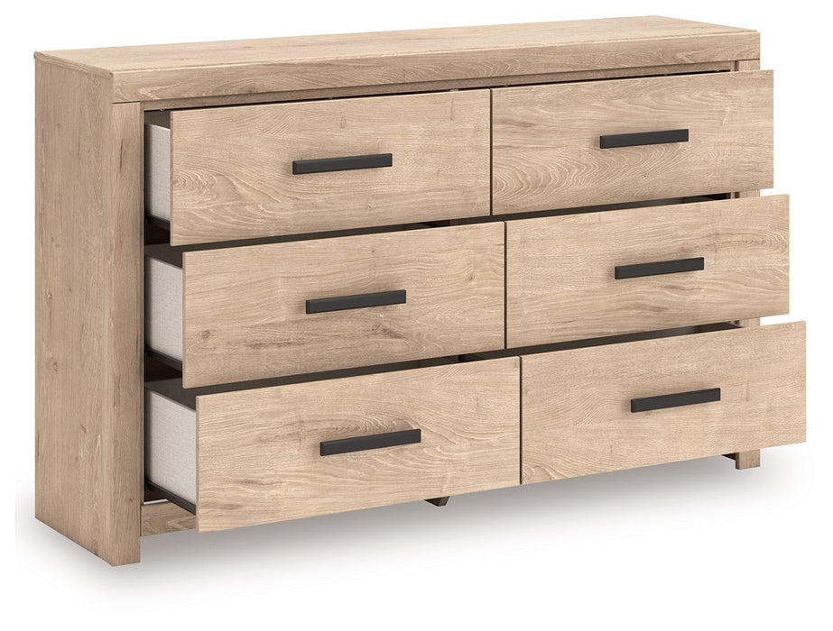 Sanginlane - Six Drawer Dresser - Tan