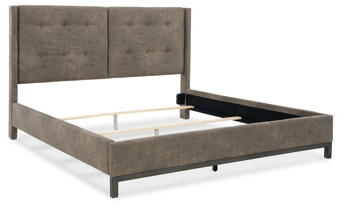 Wittland Brown Upholstered Panel Bed