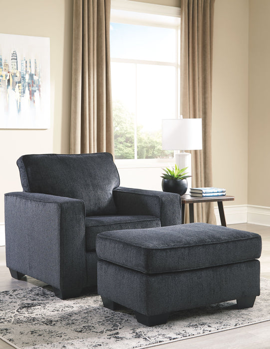 Altari 2 Pc. Chair With Ottoman - Slate