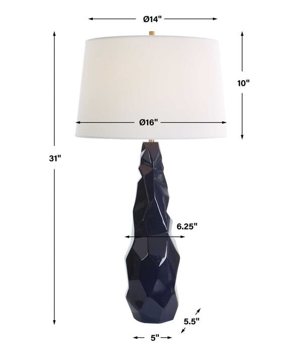 Kavos - Geometric Blue Table Lamp