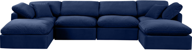 Indulge - Velvet 6 Piece Modular Double Chaise Sectional