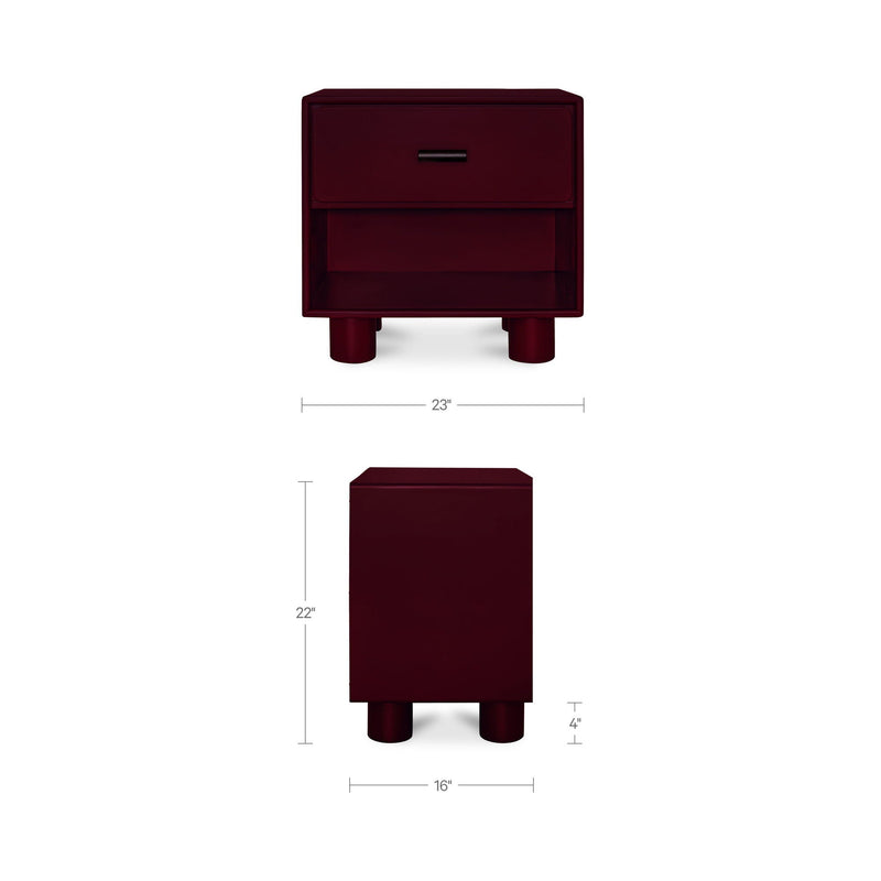 Jolene - Accent Nightstand - Deep Red