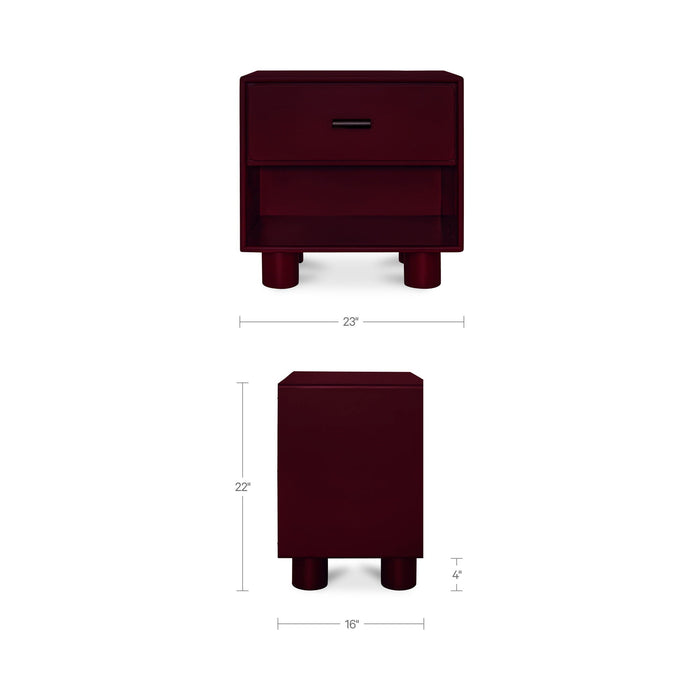 Jolene - Accent Nightstand - Deep Red