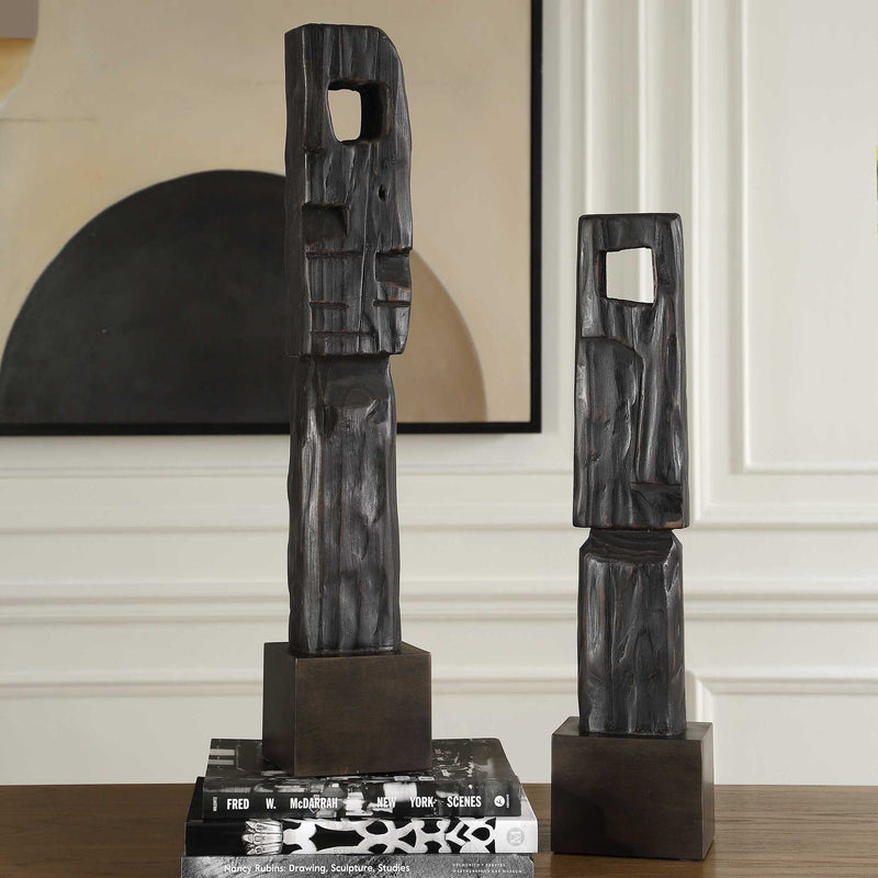 Cipher - Wood Totems (Set of 2) - Black