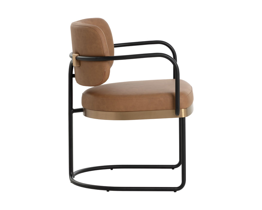 Jalen Dining Armchair - Milliken Cognac