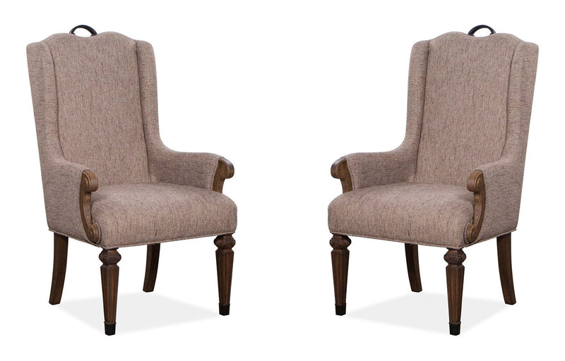 Durango - Wood Upholstered Host Arm Chair (Set of 2) - Willadeene Brown