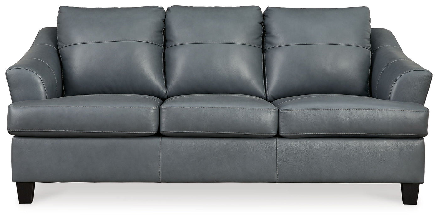 Genoa - Sofa - Leather Match - Steel