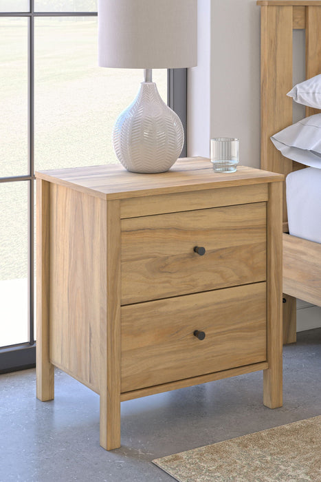 Bermacy - Two Drawer Night Stand - Light Brown