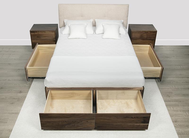 Evora 4 Drawer Condo Bed with Fabric Headboard (2 on end/1 on each side) Collection