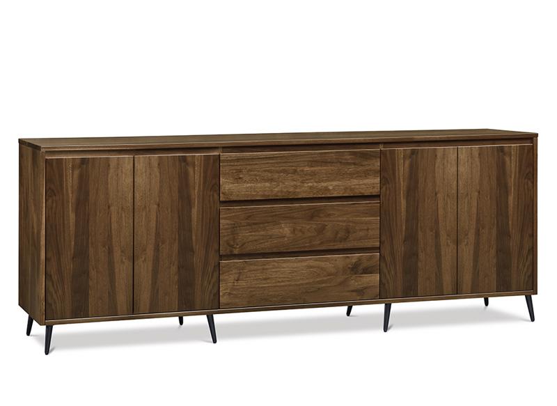 Evora Sideboard w/4 Doors & 3/Drawer in Center & 2/Wood Adjust Shelves Collection