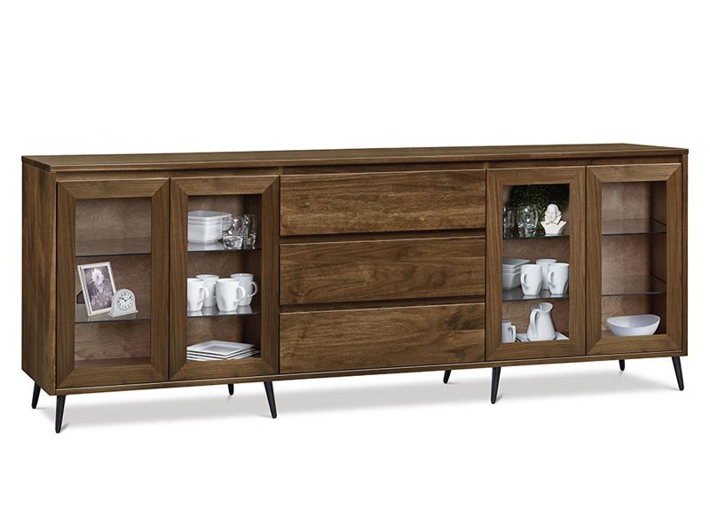 Evora Sideboard w/4 Doors & 3/Drawer in Center & 2/Wood Adjust Shelves Collection