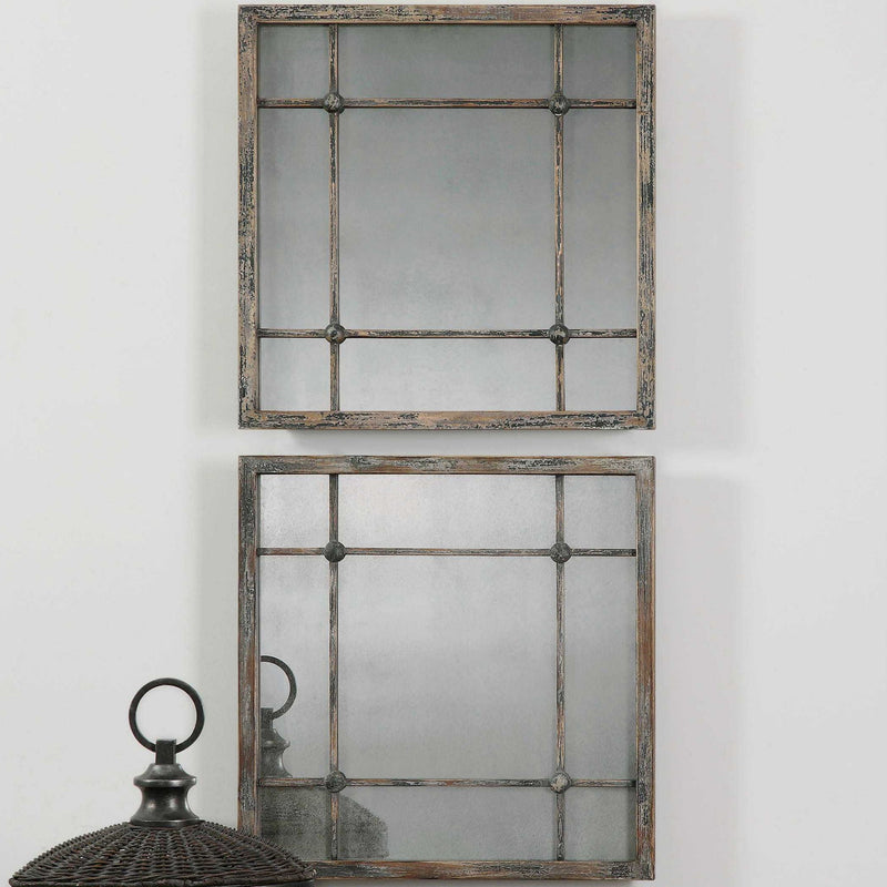 Saragano - Square Mirrors (Set of 2) - Light Brown