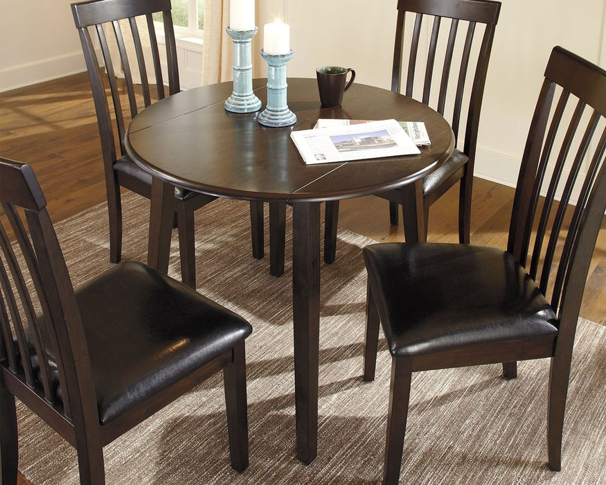 Hammis Dark Brown 3 Pc. Drop Leaf Table, 2 Upholstered Side Chairs