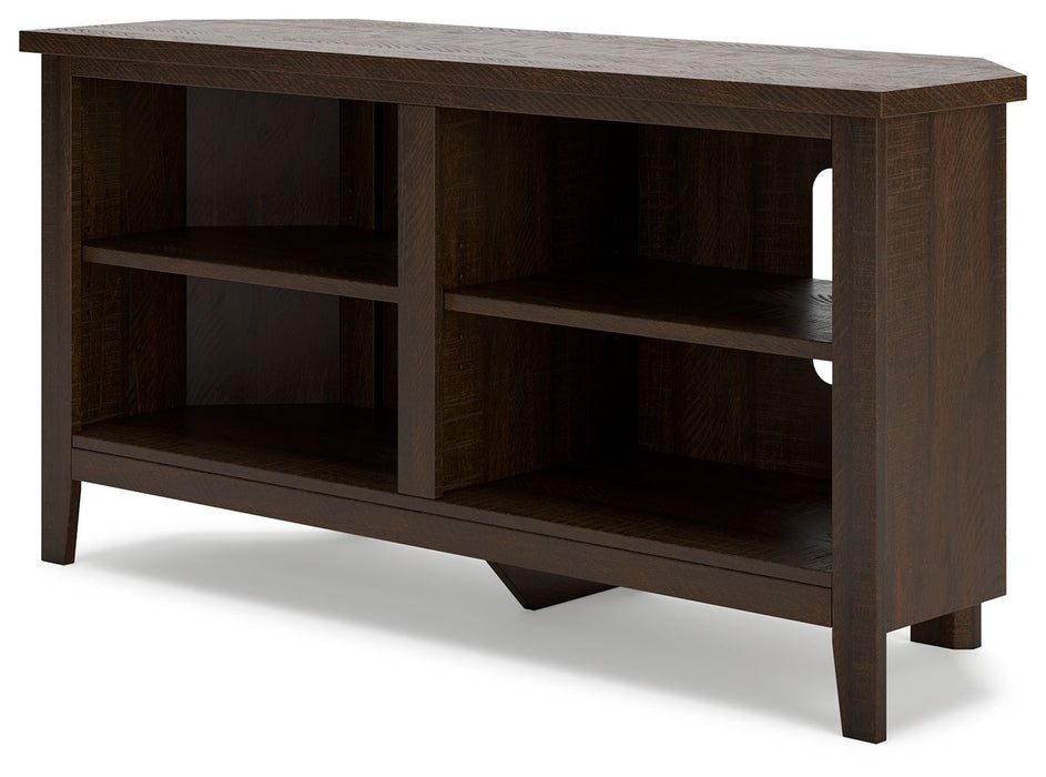 Camiburg Warm Brown Corner TV Stand