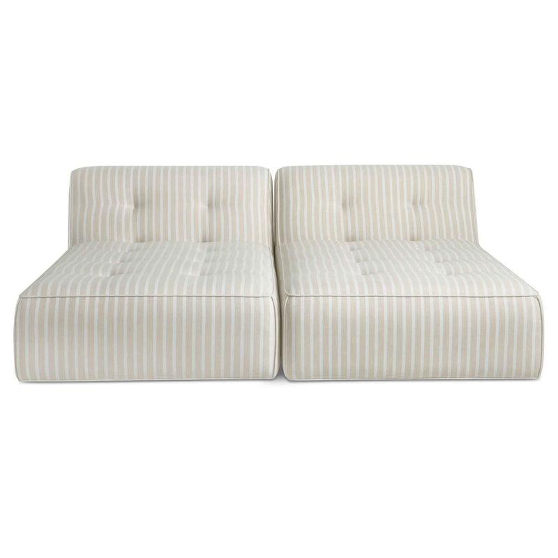 Sunseeker - 2 Piece Outdoor Sun Lounger - Brown Stripe