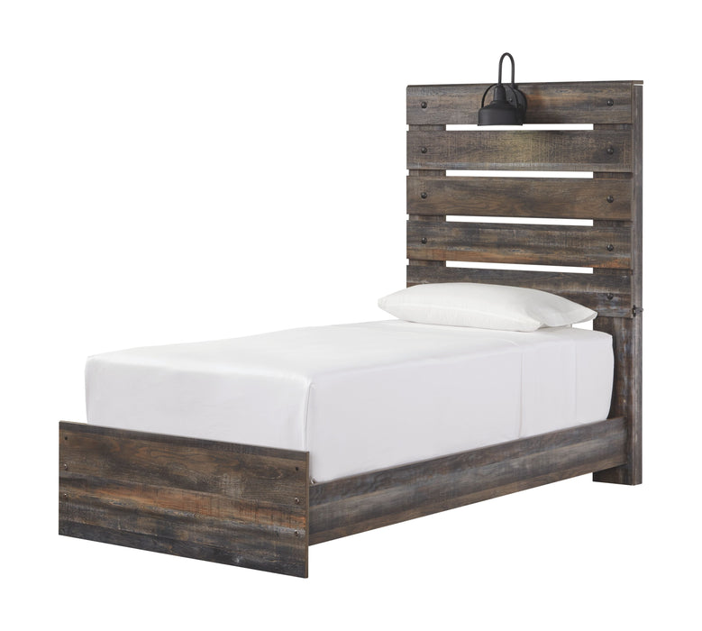 Drystan Brown / Beige Panel Bed - Twin