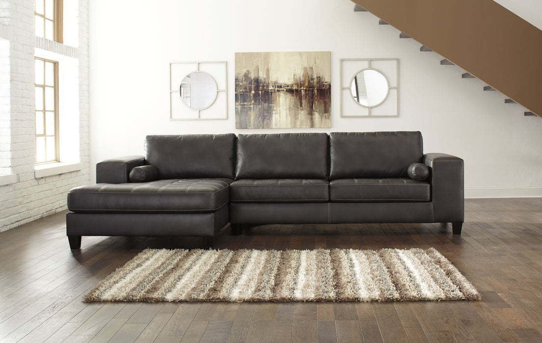 Nokomis Gray Dark Laf Chaise & Raf Sofa Sectional