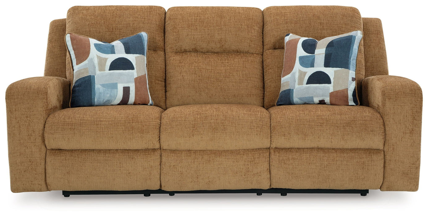 Kanlow - Reclining Sofa - Fabric - Honey