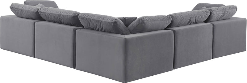Comfy - 5 Piece Velvet Modular Corner Sectional