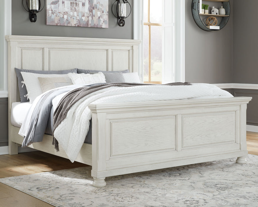 Robbinsdale Antique White Panel Bed