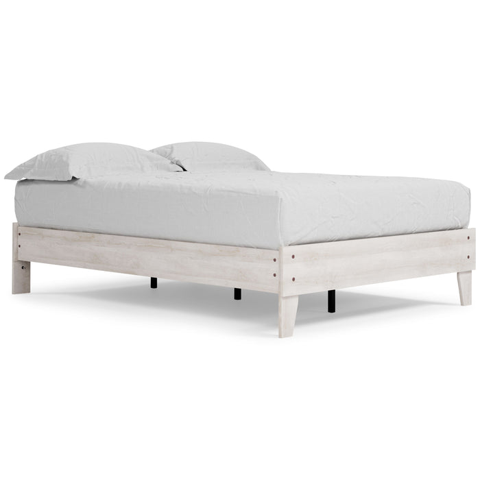 Shawburn Whitewash Platform Bed