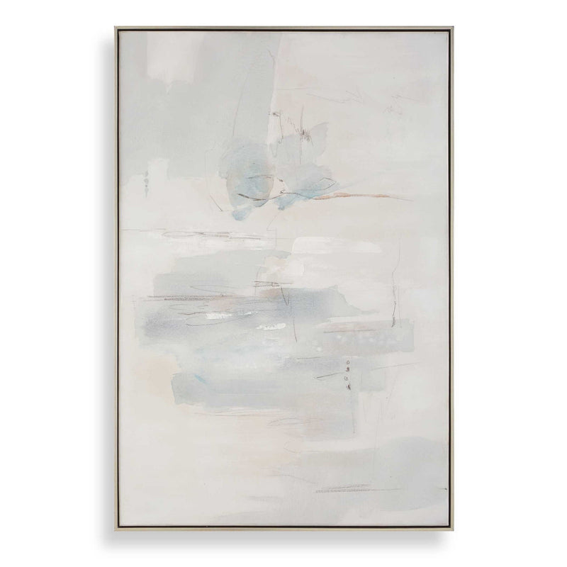 One And Only - Hand Painted Abstract Art - Blue / Brown / Gray / White