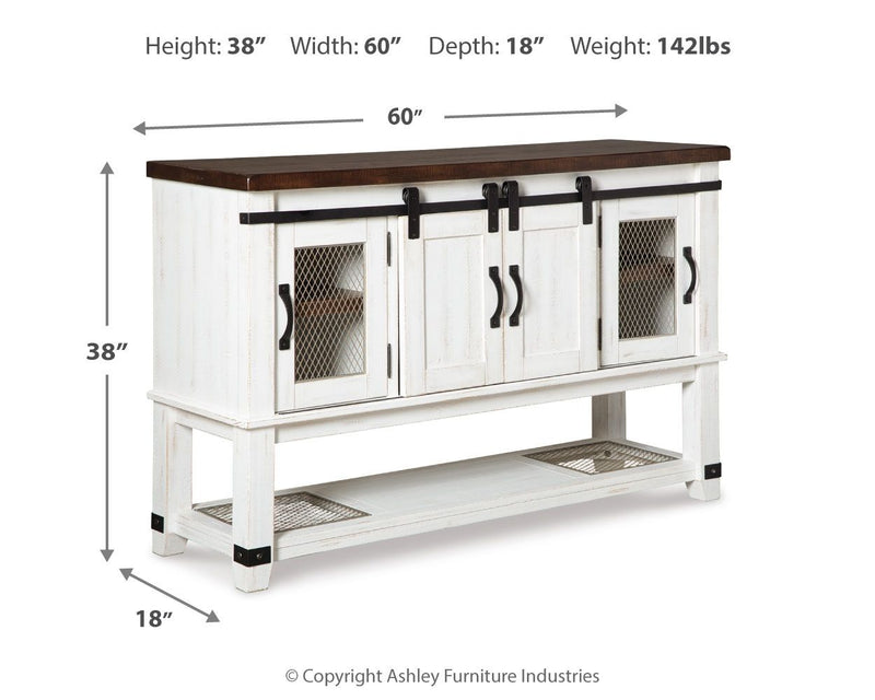 Valebeck - Dining Room Server - White / Brown