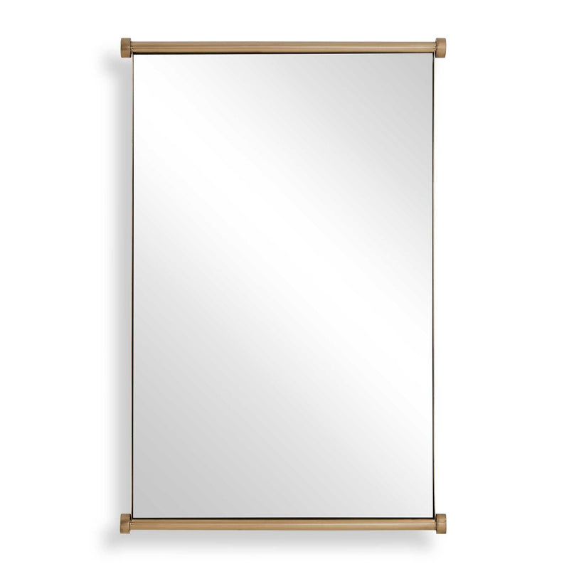 Scroll - Rectangular Mirror - Brass / Gold