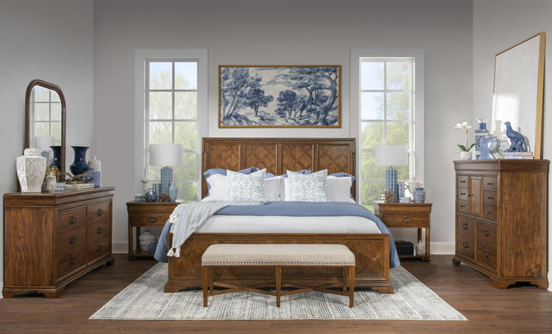 Echelon - Upholstered Bed Bench - Heritage Walnut