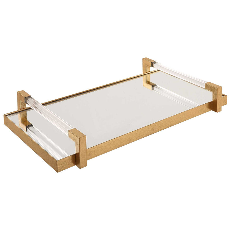 Deki - Mirrored Tray - Gold
