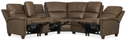 MS - Julian Six-Piece Power Reclining Sectional - Dark Brown