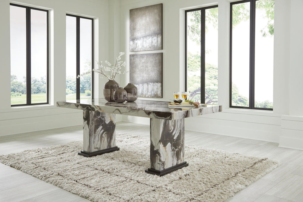 Jeshina - Dining Table - Dark Brown / Beige